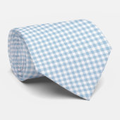Hemelsblauw Gingham Stropdas (Opgerold)