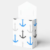 Hemelsblauw, grijs, ankers; nautisch bedankdoosjes (Geopend)