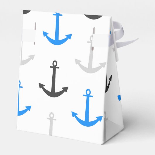 Hemelsblauw, grijs, ankers; nautisch bedankdoosjes (Achterkant)