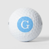 Hemelsblauw Initiaal monogram Golfballen (Voorkant)