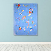 Hemelsblauw | Kandinsky | Canvas Afdruk (Insitu (Houten vloer))