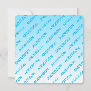 Hemelsblauw (kleur kan worden gewijzigd!) Ombre & Notitiekaartje