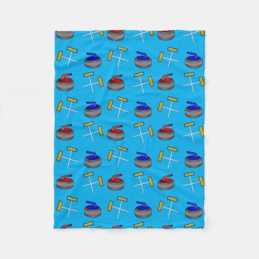 hemelsblauw krulpatroon fleece deken (Voorkant)