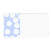 Hemelsblauw met grote witte stippen. etiket (Voorkant)