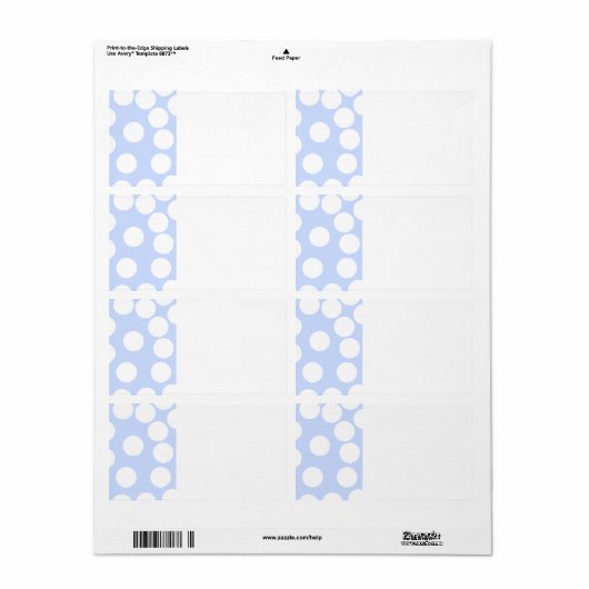 Hemelsblauw met grote witte stippen. etiket (Full Sheet)