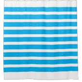 Hemelsblauw met witte strepen douchegordijn (Voorkant)