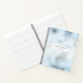 Hemelsblauw metallic strepen monogram Notitieboek (Binnen)