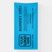 Hemelsblauw | Modern Black Business Logo Spandoek (Verticaal)