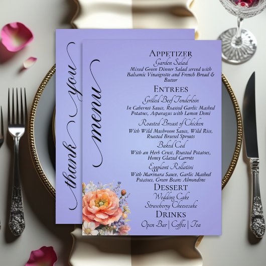 Hemelsblauw - Monogram, Wilde Bloemen & Dank Je Menu