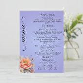 Hemelsblauw - Monogram, Wilde Bloemen & Dank Je Menu (Staand voorkant)