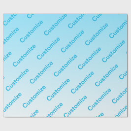 Hemelsblauw (veranderlijke kleur!) Ombre & Tekstpa Cadeaupapier