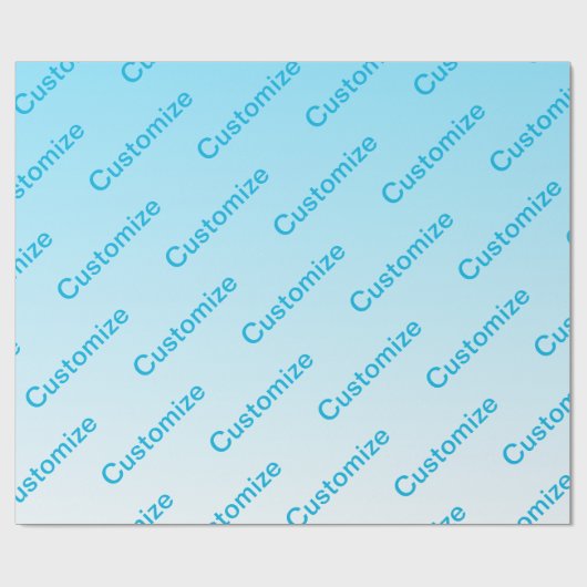 Hemelsblauw (veranderlijke kleur!) Ombre & Tekstpa Cadeaupapier (Vlak)