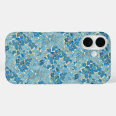 Hemelsblauw vintage bloemenpatroon omslag Case-Mate iPhone case (Achterkant (horizontaal))