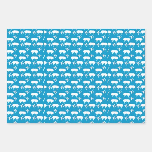 Hemelsblauw vliegtuigpatroon inpakpapier vel (Voorkant 3)