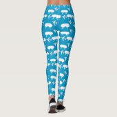 Hemelsblauw vliegtuigpatroon leggings (Achterkant)