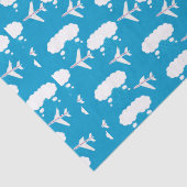 Hemelsblauw vliegtuigpatroon tissuepapier (Detail)