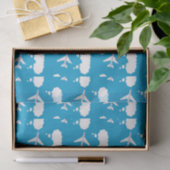 Hemelsblauw vliegtuigpatroon tissuepapier (Geschenk)