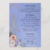 Hemelsblauw - Wilde bloemen, monogram & dank je we Menu (Voorkant)