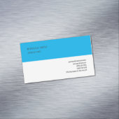 Hemelsblauw Wit Klassiek Elegant Plain Magnetisch Visitekaartje (Voorbeeld)