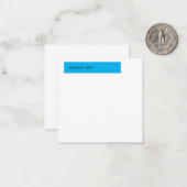 Hemelsblauw Wit Klassiek Elegant Plain Notitiekaartje (Voorkant / Achterkant in situ)