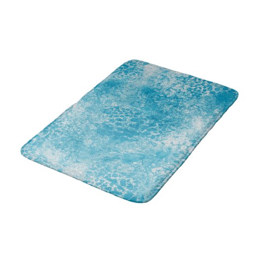 Hemelsblauw & Wit Koraal Textuur Badmat (Gekanteld)