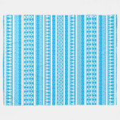 Hemelsblauw & wit minoan patroon fleece deken (Voorkant (Horizontaal))