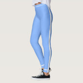 Hemelsblauw Witte zijstreep Leggings (Links)