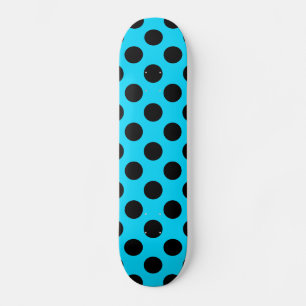 Hemelsblauw & Zwart Groot Stippen Skateboard