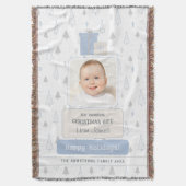 Hemelsblauwe Boho Baby's 1e Foto Kerstmis Deken (Voorkant Verticaal)