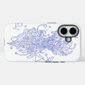 Hemelsblauwe Boom des Levens Lijnkunst: Geometrisc Case-Mate iPhone Case (Achterkant (horizontaal))