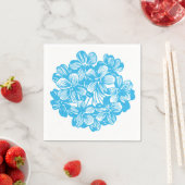Hemelsblauwe Botanische Hydrangea Bloesem Servet (Insitu)