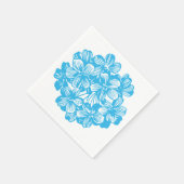 Hemelsblauwe Botanische Hydrangea Bloesem Servet (Hoek)