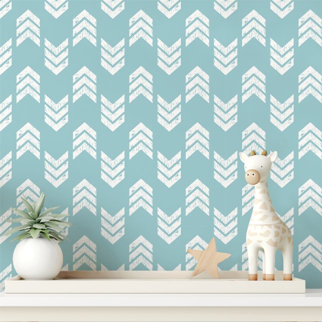 Hemelsblauwe Chevron Pijl Behang (Creator heeft geüpload)
