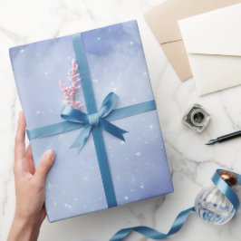 Hemelsblauwe Cloud Wine Bruiloftsfeest Cadeaupapier