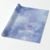 Hemelsblauwe Cloud Wine Bruiloftsfeest Cadeaupapier (Uitgerold)