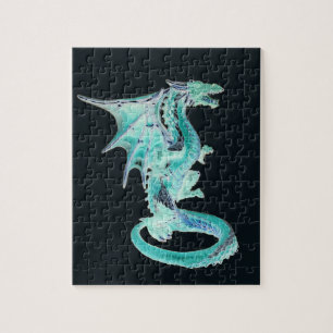 Hemelsblauwe Draak FantasieMystieke Oceaan Draak K Legpuzzel