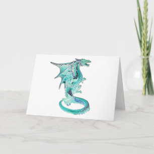 Hemelsblauwe Draken Wenskaart – Fantasie Hemel Dra Kaart