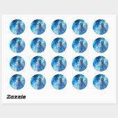 Hemelsblauwe dromersticker ronde sticker (Vel)
