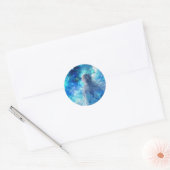 Hemelsblauwe dromersticker ronde sticker (Envelop)