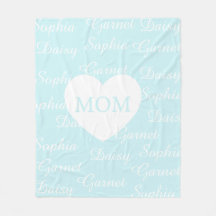 Hemelsblauwe Elegante Script Familienamen Monogram