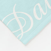 Hemelsblauwe Elegante Script Familienamen Monogram Fleece Deken (Hoek)