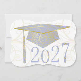 Hemelsblauwe en gouden bloemhoed 2027 Kaart