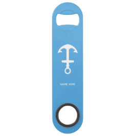 Hemelsblauwe Flesopener Met Aangepaste Tekst Bar S Speed Flessenopener
