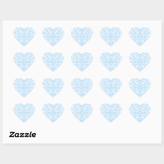Hemelsblauwe Getijde Hart Sticker (Vel)