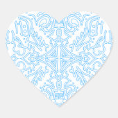 Hemelsblauwe Getijde Hart Sticker (Voorkant)