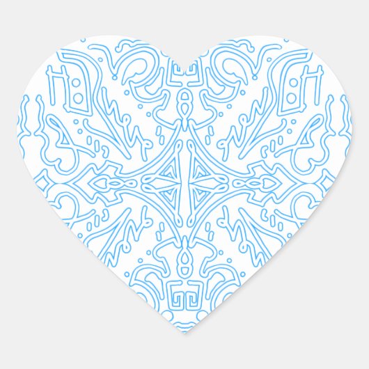 Hemelsblauwe Getijde Hart Sticker (Voorkant)