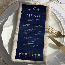 Hemelsblauwe Gouden Halve Maan Fasen Trouwring Menu