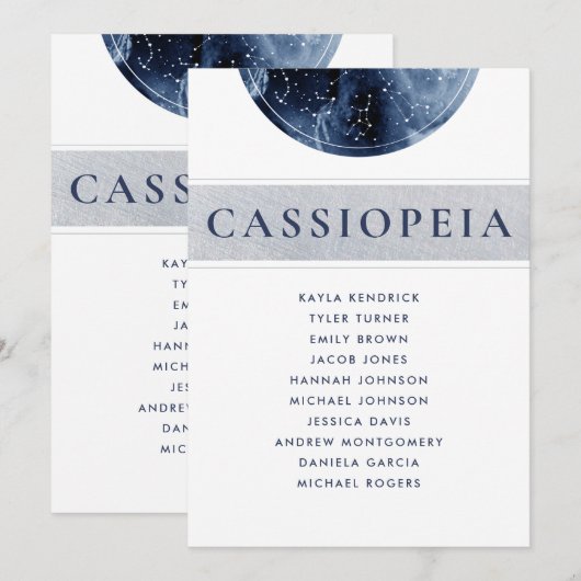 Hemelsblauwe grijze zitplaatsplan kaartjes met gas (Voorkant / Achterkant)