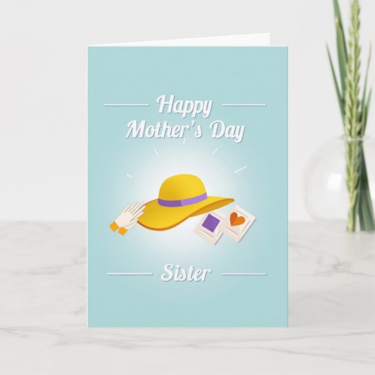 Hemelsblauwe Moederdag Zuster Kaart (Voorkant)