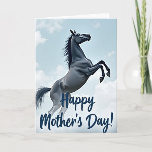Hemelsblauwe Paard Moederdag kaart